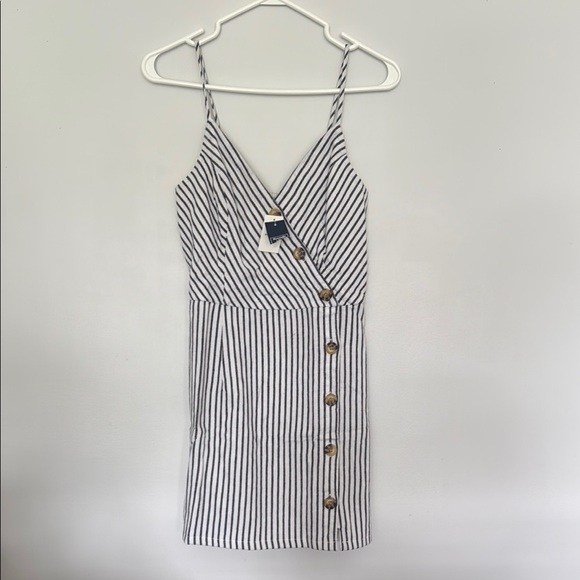 Abercrombie & Fitch Navy and White Striped Mini Dress - Picture 1 of 5